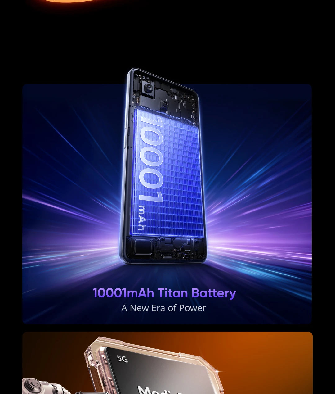 realme P4 Power 5G Smartphone 10001mAh Battery 80W Ultra Fast Charge MediaTek Dimensity 7400 Ultra 5G 6.8'' 144Hz Screen NFC 2026 Nest Mobile Phone Big Battery