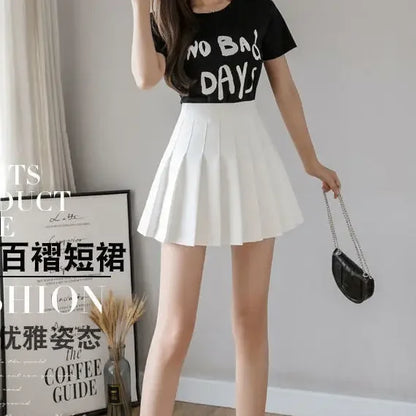Spring and summer ladies' mini skirts, girls' pleated skirts, ladies' high-waisted cute pink short skirts, students' short skirt