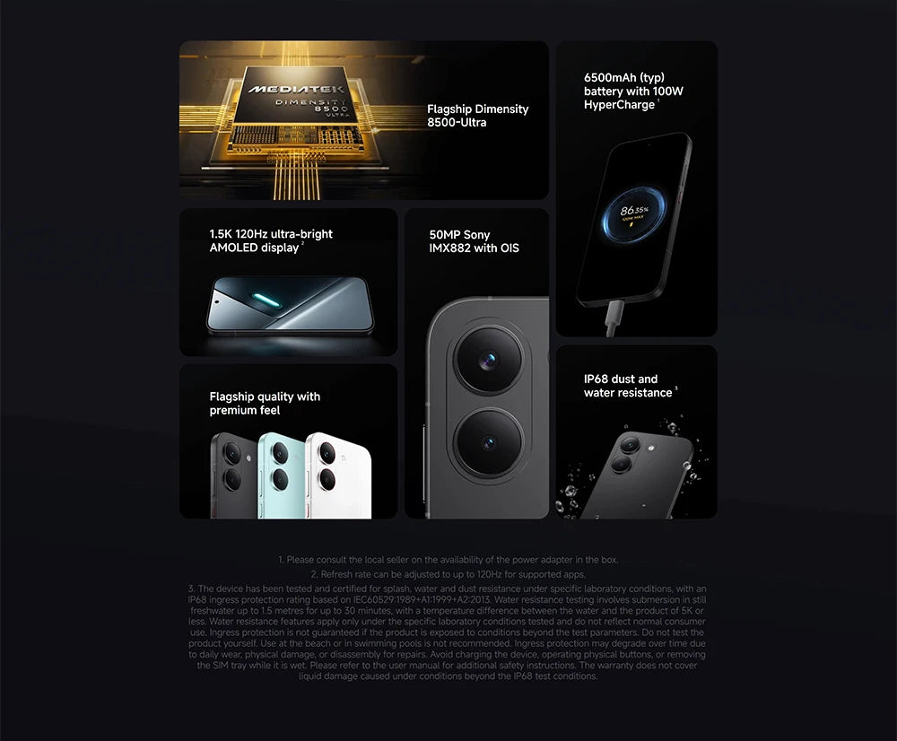 Global Version POCO X8 Pro Smartphone 5G 6.59' 120Hz 100W HyperCharge 6500mAh 50MP Main Camera IP68 20MP Front Camera