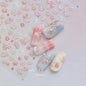 White Flower Petal Cherry Blossom Peach Blossom Falling Petal Floral Gradient 5D Self Adhesive Nail Art Sticker Manicure Decals
