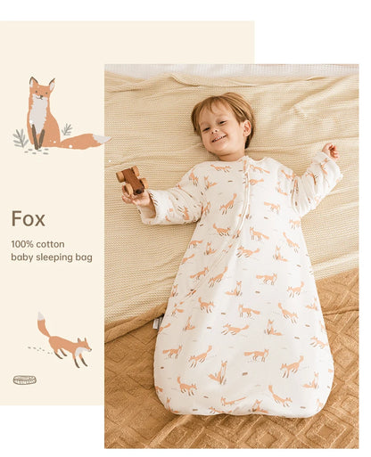Baby Sleeping Bag Kids Sleepwear Sleeves Removable 0-2 Years Baby Sleepsack 2.5Tog Child Anti-Kick Blanket Quilt 100% Cotton