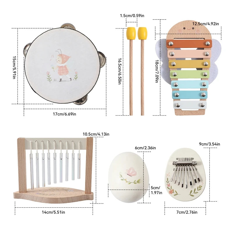 Montessori Music Instruments Baby 0 12 Months Toys Drum Xylophone Kids Early Educational Wooden Instruments Baby Toys Musical