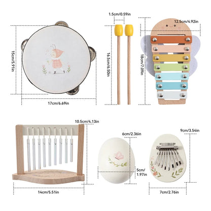 Montessori Music Instruments Baby 0 12 Months Toys Drum Xylophone Kids Early Educational Wooden Instruments Baby Toys Musical