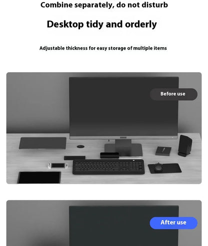 Vertical Laptop Stand Holder Adjustable Desktop Notebook Dock for Macbook iPad Phone Kindle Tablet 3In1 Storage Holder Support