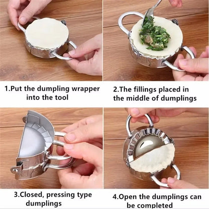 9.5/12.5/15.8cm Eco-Friendly Stainless Steel Dumplings Tool Dumpling Mold Household Manual Press Kitchen Baking Accessories