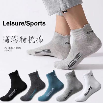 10/20Pairs High Quality Men's Socks Casual Breathable Cotton Man Run Sports Socks Spring Autumn Male Sox Gifts Plus Size 38-45
