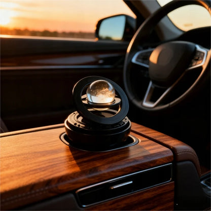 Solar Car Air Freshener Diffuser, Rotating Planet Ornament with Aromatherapy, Auto Dashboard Perfume Scented Gift for Vehicle