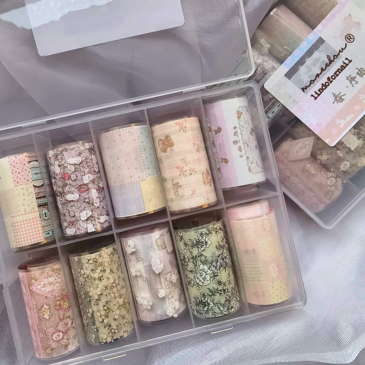 10Rolls Plaid Thousand-Bird Bow  Stars Nail Foils Transfer Paper  Nail Art Stickers  Manicure Set Decal  Nails Decoration