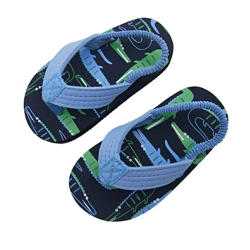 Children Flip Flops Shoes Cartoon Summer EVA Soft Sole Indoor Bathing Anti Fall Girls and Boys Sandals Beach and Pool Slippers