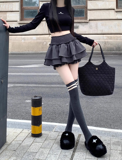 Women‘s High Waist Ballet Cake Skirt 2026 Spring Summer Slimming Short A Line Fluffy Mini Pants Style