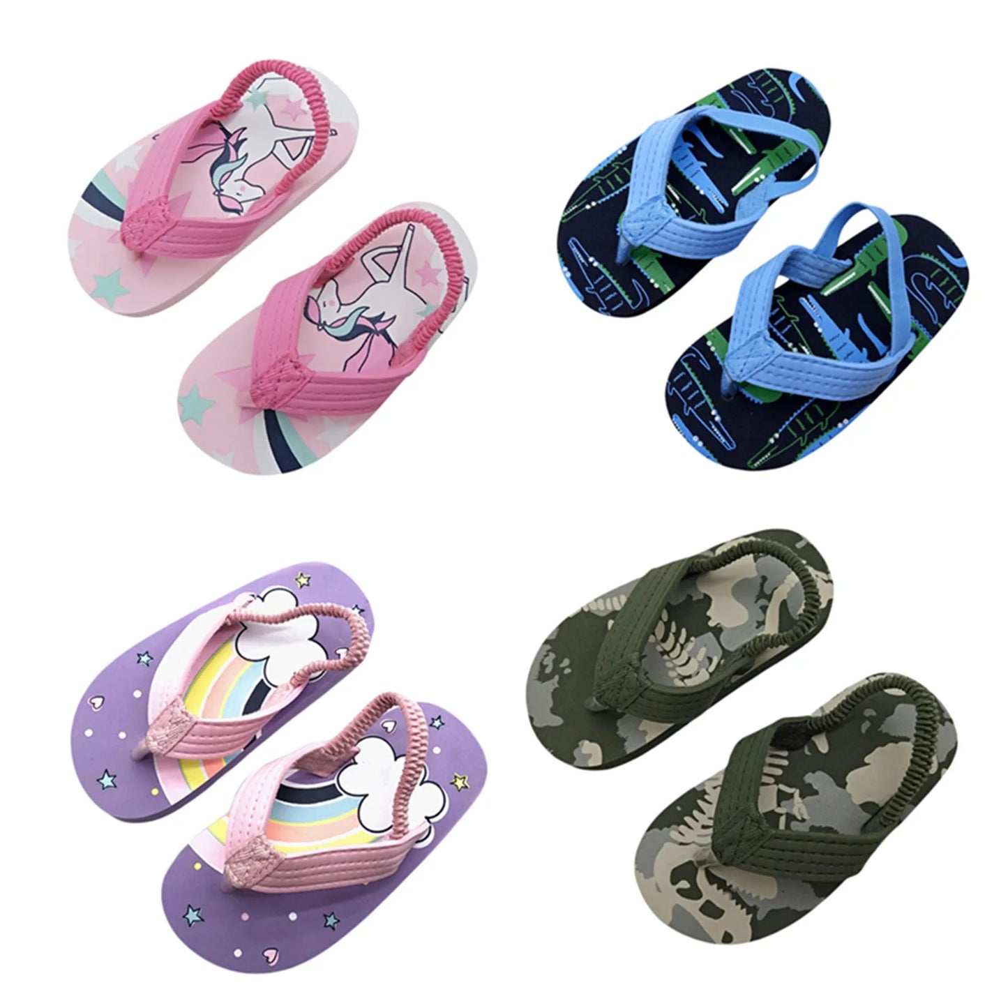Children Flip Flops Shoes Cartoon Summer EVA Soft Sole Indoor Bathing Anti Fall Girls and Boys Sandals Beach and Pool Slippers