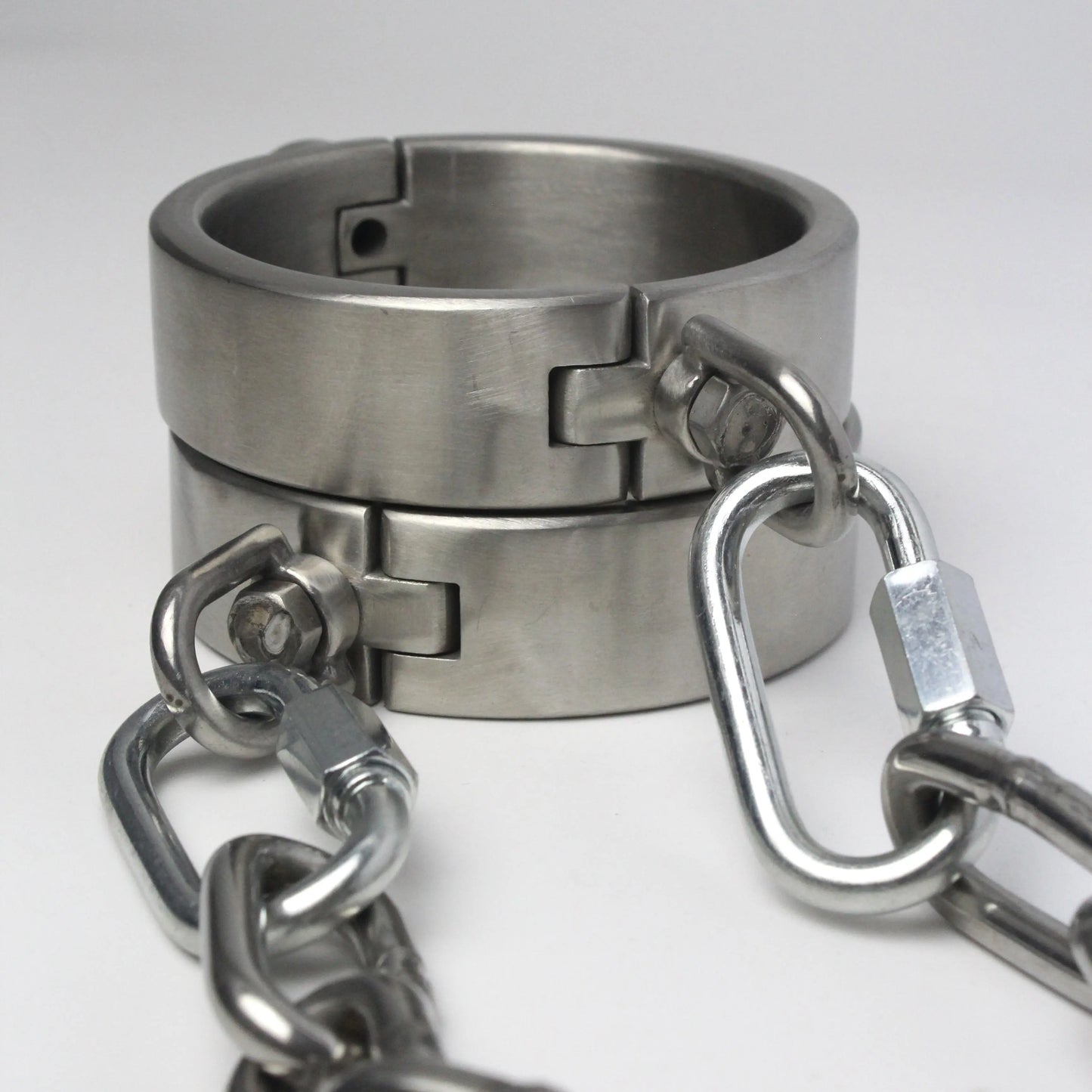 Heavy Duty Stainless Steel Handcuffs Ankle Cuffs Neck Collar Press Lock BDSM Restraints Bondage Adult Games Sex Toys for Couples