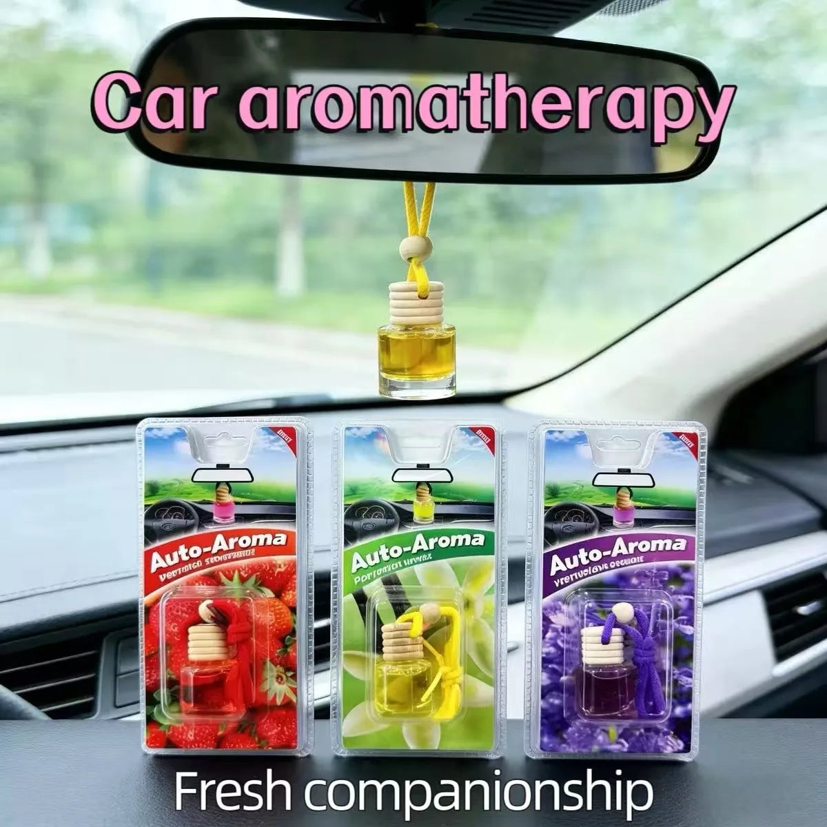 Car Fragrance Air Freshener Pendant, Individually Packaged, Creative Car Aroma Hanging Decoration, Long-Lasting Fresh Scent, For