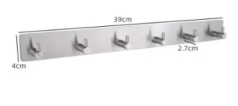 Stainless Steel 3M Self Adhesive Hooks Sticky Wall Door Hook Robe Tea Towel Rustproof Towel Rack, Clothes Coat Hanger