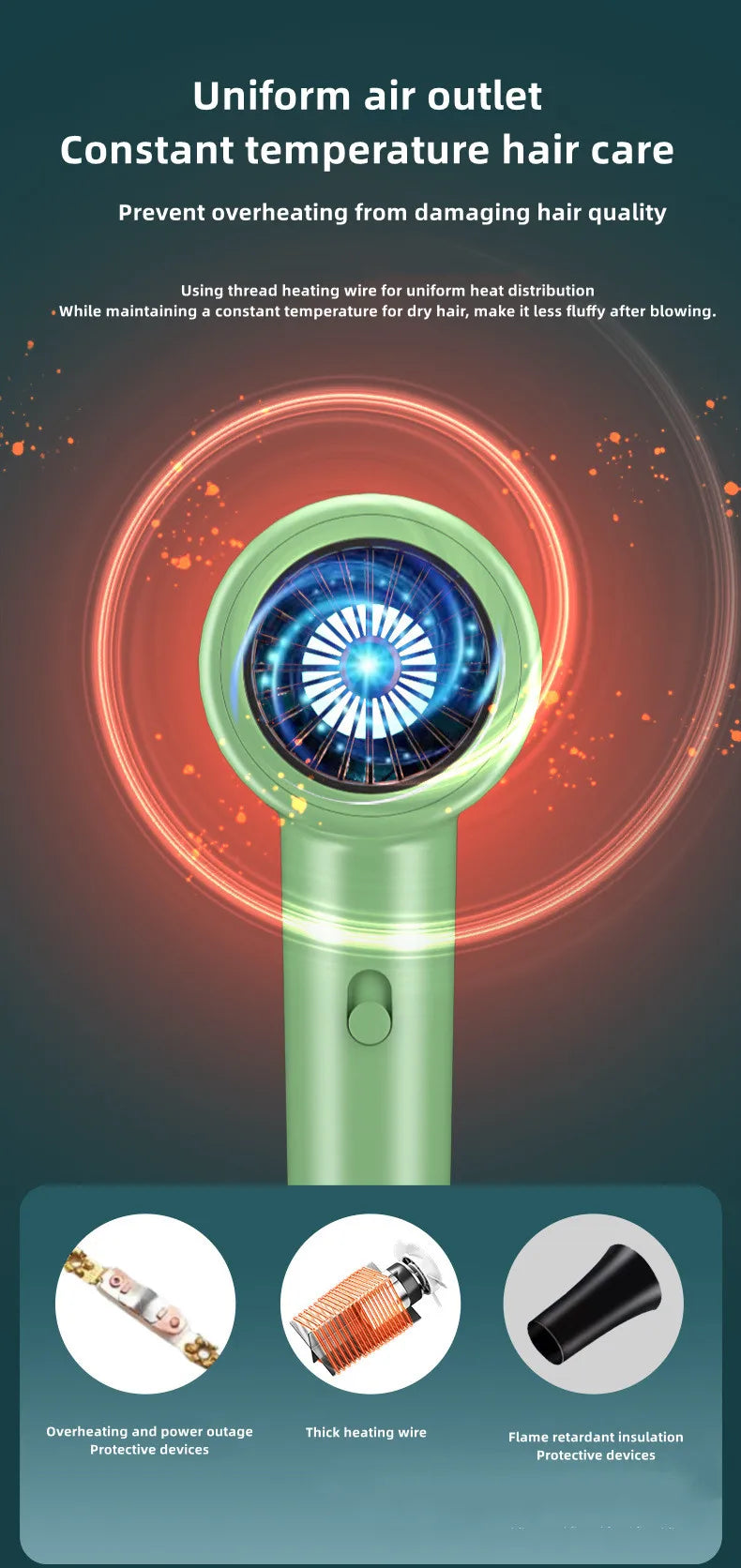 2300W Hair Salon Hair Dryer High Power Strong Wind Speed Dry Blue Light Ion Silent Home Hairdresser Special New Product