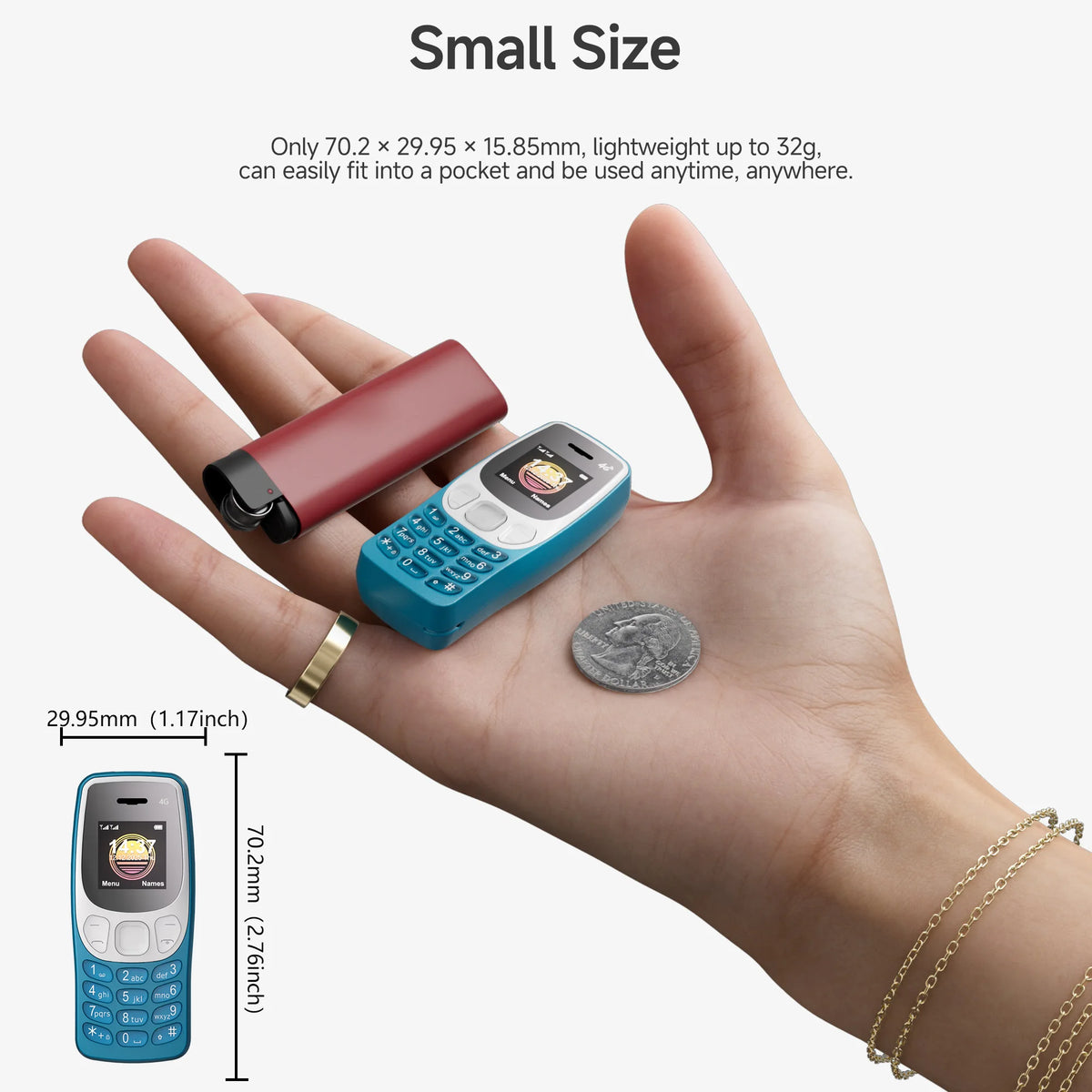 SERVO BM80 LTE Super Small Mobile Phone 4G Network Auto Call Record Speed Dial Blacklist Dual SIM Standby Mini Feature Cellphone