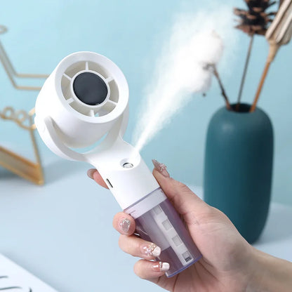 2026 Portable Handheld Spray Fan,Water Spray Mist Fan,Student Dormitory Mini Fan,Summer Supplies, Cooling Tools Outdoor Fan