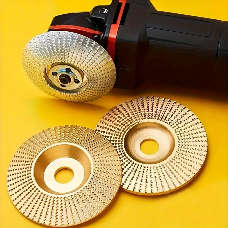 Woodworking Grinding Disc Three-Piece Set 100mm Wide/16Mm Metal Hole Arc-Shaped Bevel Design Electric Grinder Grinding Disc Wood Cutting Carving Polishing Tool Set