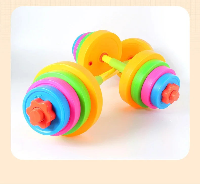 Adjustable Kids Dumbbell Barbell Set Indoor Outdoor Fitness Equipment Parent-Child Sports Toy Toddler Boy Girl Birthday Gifts