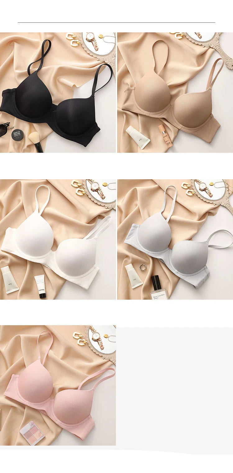 Plus Size Lingerie for Women Seamless Push Up Bra Sexy Thin Cup Cotton Brassiere Comfortable Underwie Female C D E Cup Underwear