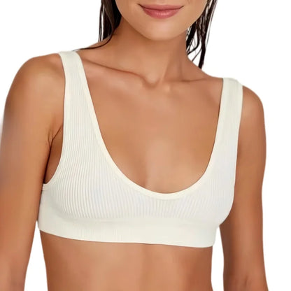 Women Push-Up Bra Small Cup Non-wire Bralette U-Neck Ribbed No-Pad Underwear Multiple Colors Crop Top Ladies Sexy Lingerie M-XL