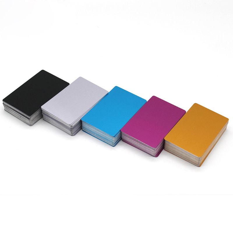 100 Pack Thick 0.18mm Business Cards Blanks Colored Finish Aluminum Metal Cards