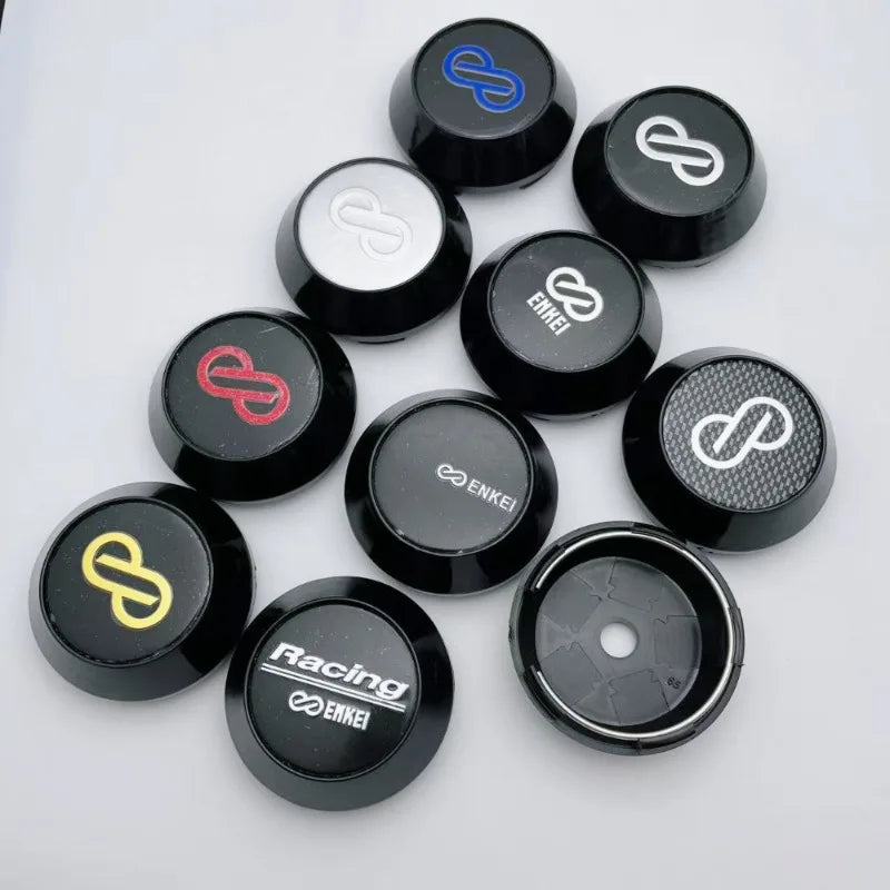 4pcs 60mm 64mm 65mm 68mm 69mm  Car Wheel Center Caps With Enkei Logo Emblem Car Accessories for Wheel Hubcaps Hub Cover High Cap