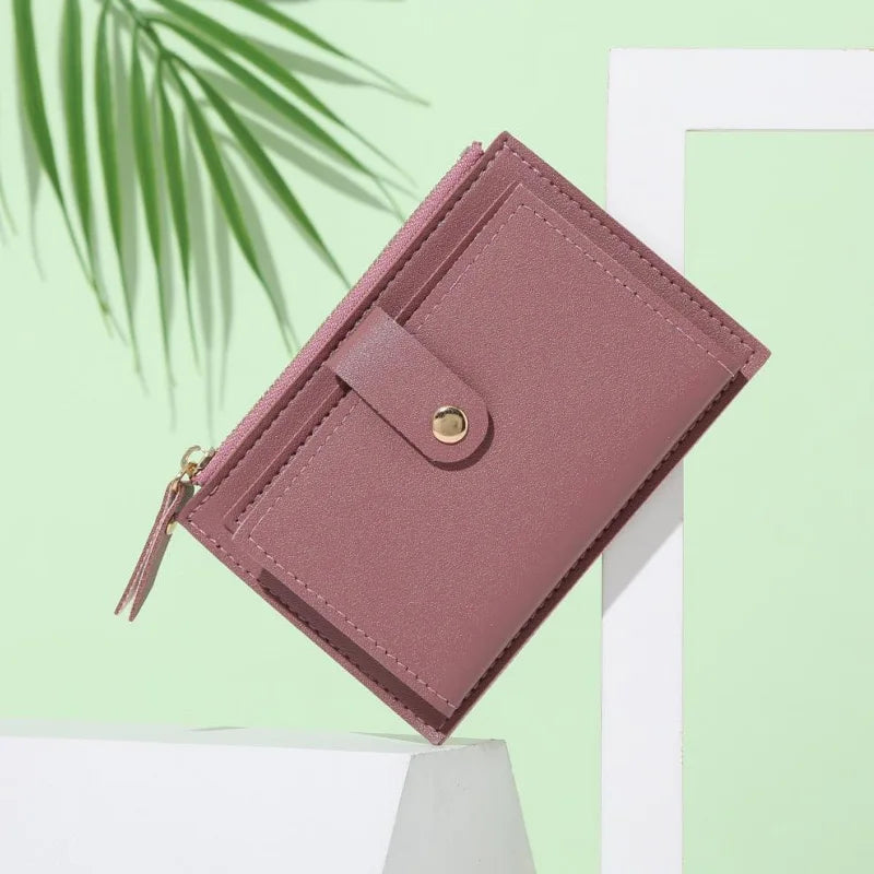 Ladies ultra-thin card package Korean coin purse zipper card package Candy-colored bus student bank card set US dollar package