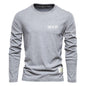 Embroidered 100% Pure Cotton Round Neck Long Sleeved Leisure Sports T-shirt for Men's High-quality Casual Outdoor Sports