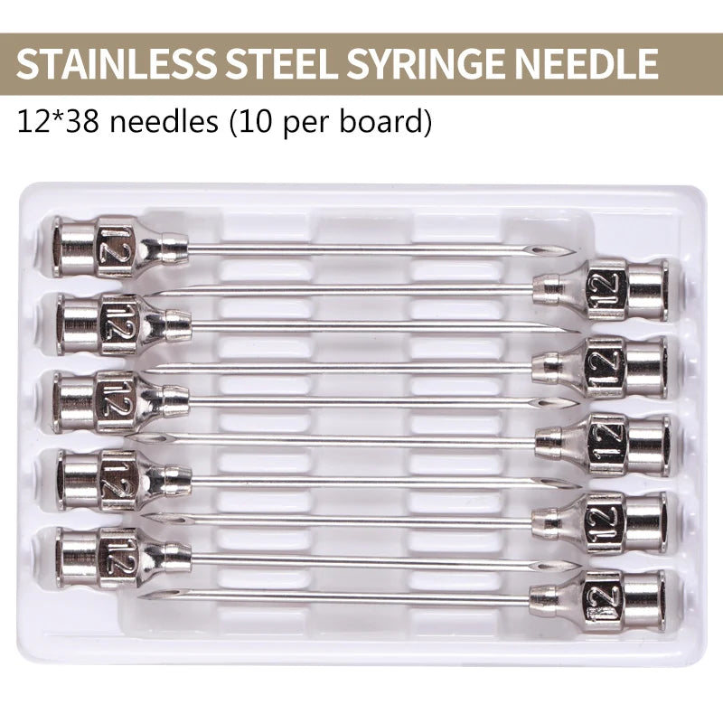 1ml-10ml Veterinary Automatic Continuous Syringe Adjustable Vaccine Injection 10pcs Needle for Livestock Pig Cow Sheep Chicken