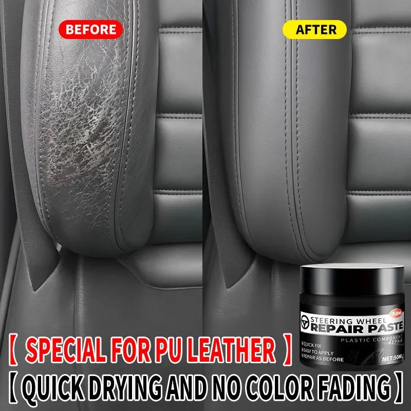IFUBO 50ml Steering Wheel Leather Restorer Paste Quick Fix Non-Fading Car Interior Dashboard Repair