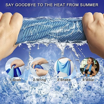 4 Pack Cooling Towels, Soft Breathable Ice Cool Towel for Sports & Outdoor Activities, Quick Dry Sweat Absorbing Cooling