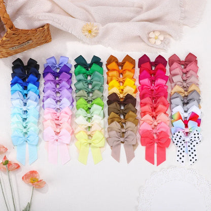 1pcs 3.6'' Solid Color Bowknot Hair Clips For Baby Girls Classic Bows Hairpins Cute Barrettes Headwear Kids Hair Accessories