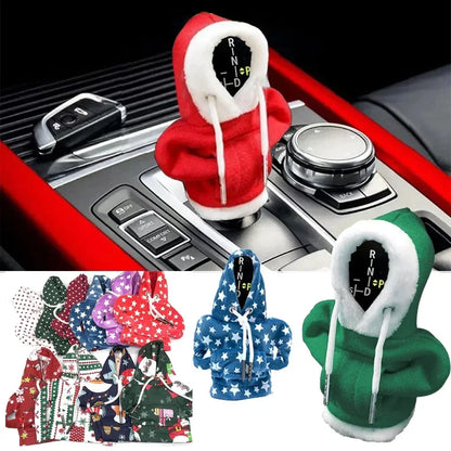 Car Hoodie Handle Shark Cute Hoodie Car Gear Shift Knob Cover Short Plush Manual Handle Gear Auto Interior Accessories