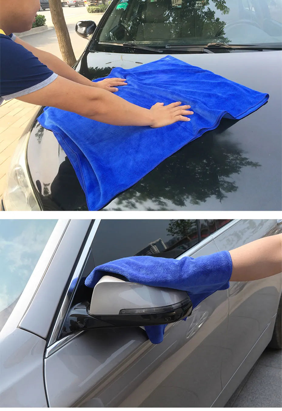 SEAMETAL Large Size Microfiber Towels Car Washing Towel 160x60cm Car Whole Body Cleaning Dry/Wet Dual Use Super Absorbent Rags