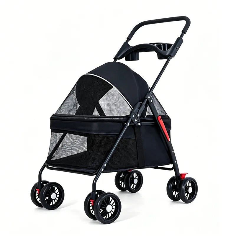 Multi Function Pet Stroller Foldable Push Pull Trolley Carrier Handbag for Cats Small Dogs Outdoor Travel Daily Use 펫 유모차