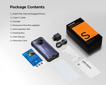 World Premiere DOOGEE S300 Plus Thermal 5G Rugged Phone Thermal Imaging 12GB 1TB 6.78'' Screen 11000mAh Android 16 Mobile Phone