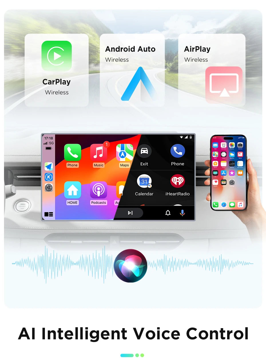 Junsun Wireless CarPlay Android Auto Car Radio for Renault Clio 4 2012- 2017 2 DIN Multimedia Stereo with Built-in Cooling Fan GPS Navigation SWC Bluetooth FM RDS DSP IPS Screen Car Intelligent Systems 4G WiFi 8 Core