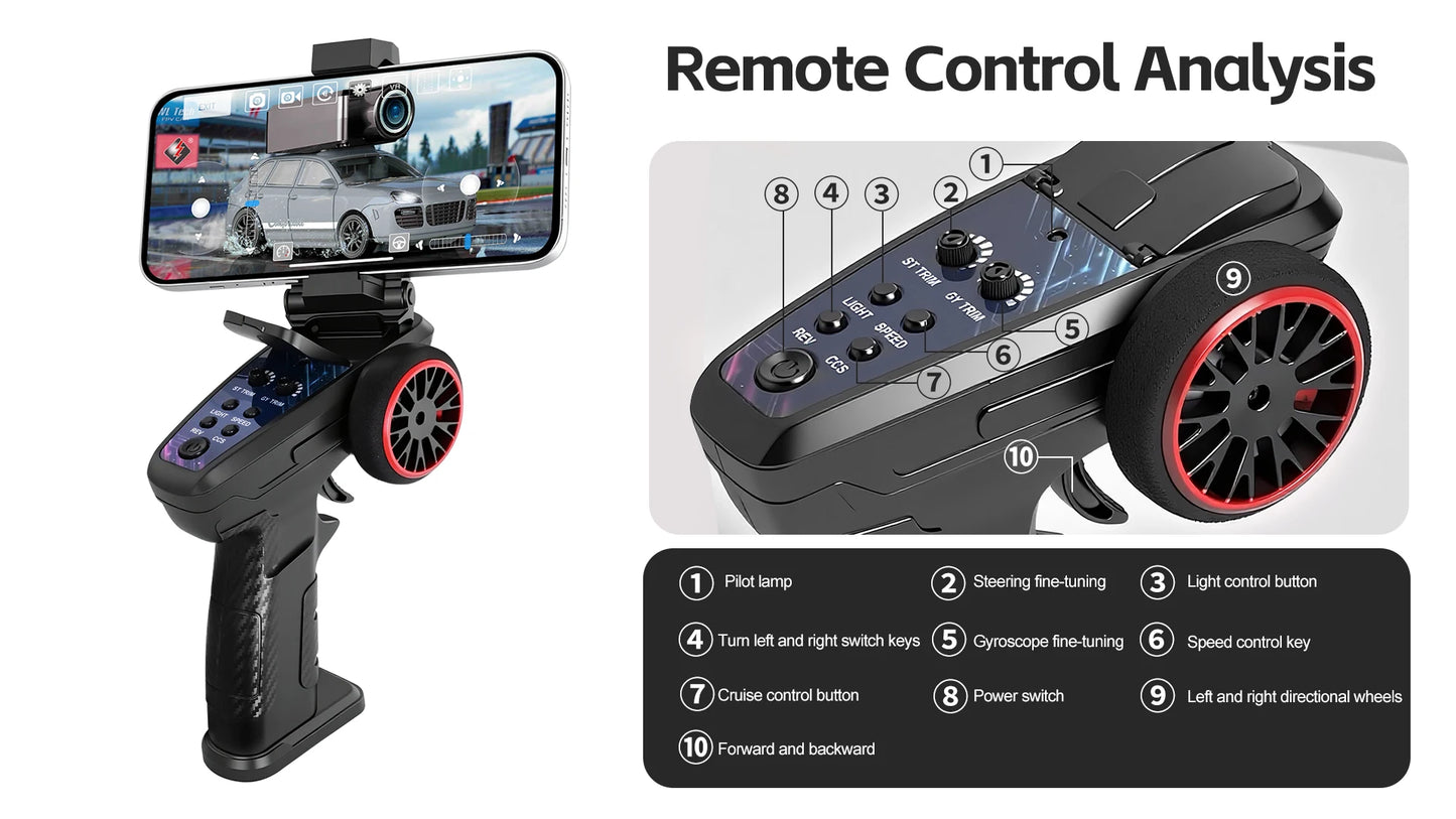 WLtoys 1/64 Mini RC Car with 720P FPV Camera Wifi APP Control 2.4G Reomte Contorl Racing Vehicle Toy for Children 6405 6406