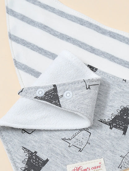 6 Pcs Baby Boy Feeding Bib Made of Cotton Mouth Water Towel Double-layer Soft Comfortable Adjustable Size Sccessories 0-3 Y