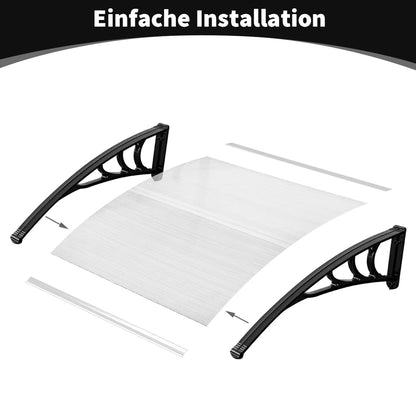 Window Awning Door Canopy 60x60 80x80 60x100 Window Awning Overhead Modern Polycarbonate Cover Outdoor Front Porch Patio Canopy