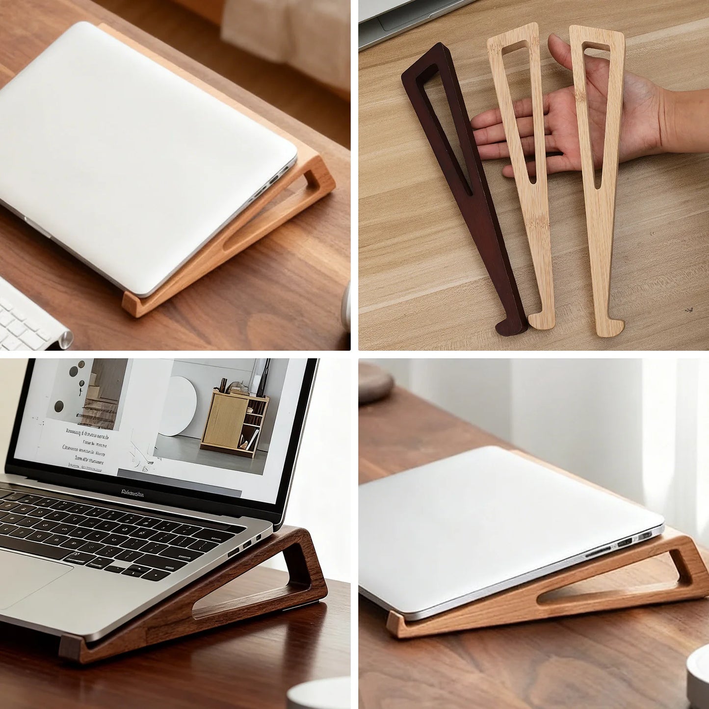 Desktop Non-slip Laptop Wooden Holder Cooling Stand Universal Heat Dissipation Notebook Computer Desk Heighten Bracket Support