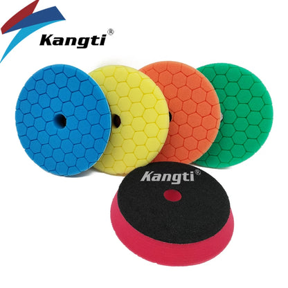 Kangti 5/6 inch Car Polishing Pad Kit Set Self-Adhesive Buffing Waxing Sponge Wool Wheel Polishing Pad For Car Polisher Drill