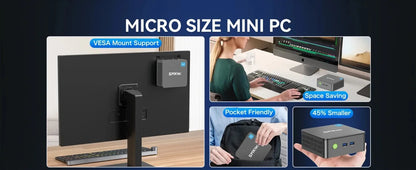 GMKtec G3 Pro Mini PC Intel Core I3-10110U 2*DDR4 2*M.2 SSD WIFI6 BT5.2 2.5G Lan Windows 11 Pro Desktop Office Mini PC Computer