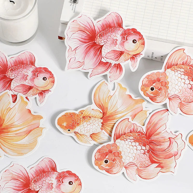 15Sheets Watercolor Animal Postcard Set Cat Panda Goldfish Design Press for DIY Journaling Scrapbooking & Gift Making