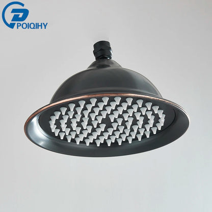 POIQIHY Brass Golden Rainfall Shower Head Shower Faucet Head Bathroom Replace Rain Showerhead Antique Brass Showerhead Accessory