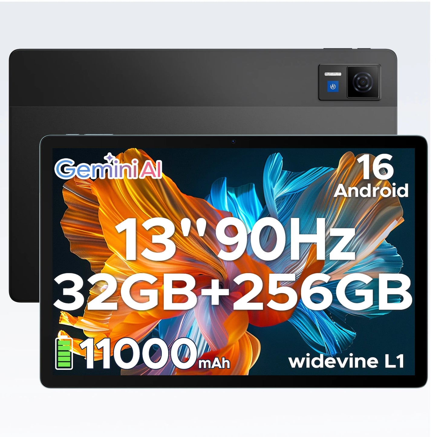 DOOGEE U13 2 IN 1 Tablet PC Android 16 13'' Display 32GB(6GB+36GB) 256GB 11000mAh Battery Quad Speakers UNISOC T7280 Widevine L1
