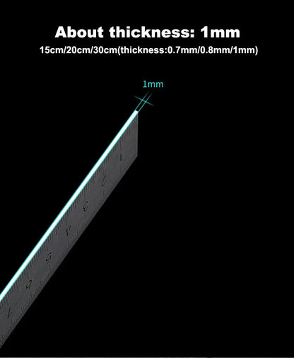 Deli Stainless Steel Ruler 15/20/30cm Metal Straight Ruler for Home School Precision Measuring Drawing Tool Supplies 1/2/5pcs