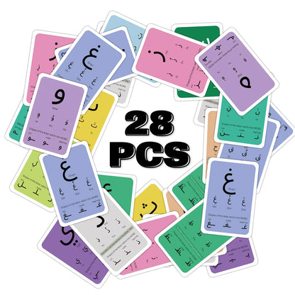 28pcs Arabic Alphabet Flash Cards For Beginner Of Arabic, Letter Training Early Education Homeschool Learning, Arabic Teacher