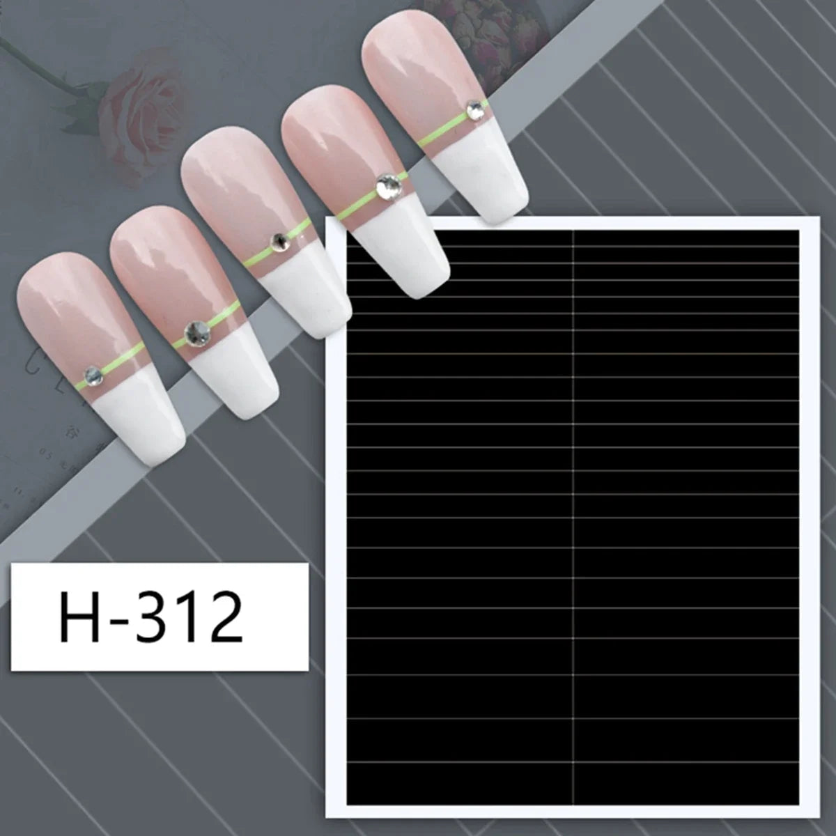 French Nail Art Sticker Crescent Smile Line French Pattern V-shaped Nail Decoration Decals